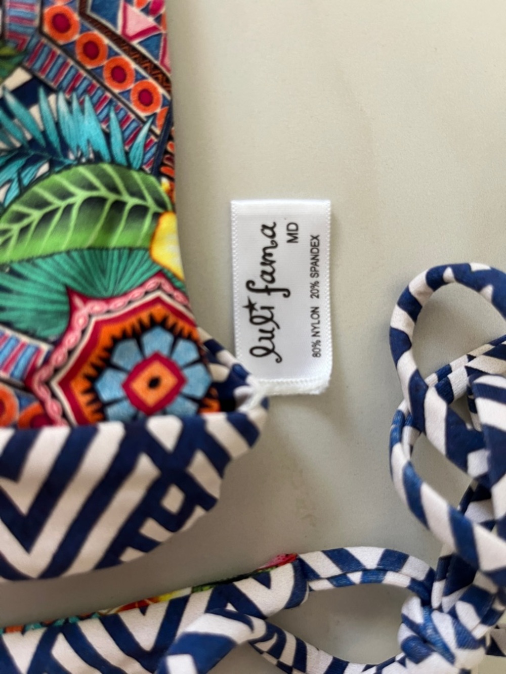 Luli Fama Multicolor Floral & Navy Geometric Bikini - Picture 6 of 6